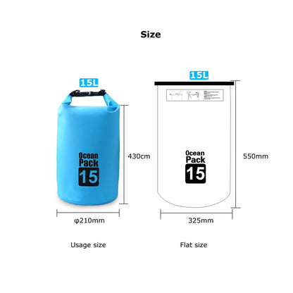 Sac Étanche Ocean Pack Dry Bag 15L Haute Résistance avec Double Bretelles - حقيبة مقاومة للماء بالكامل بسعة 15 لتر