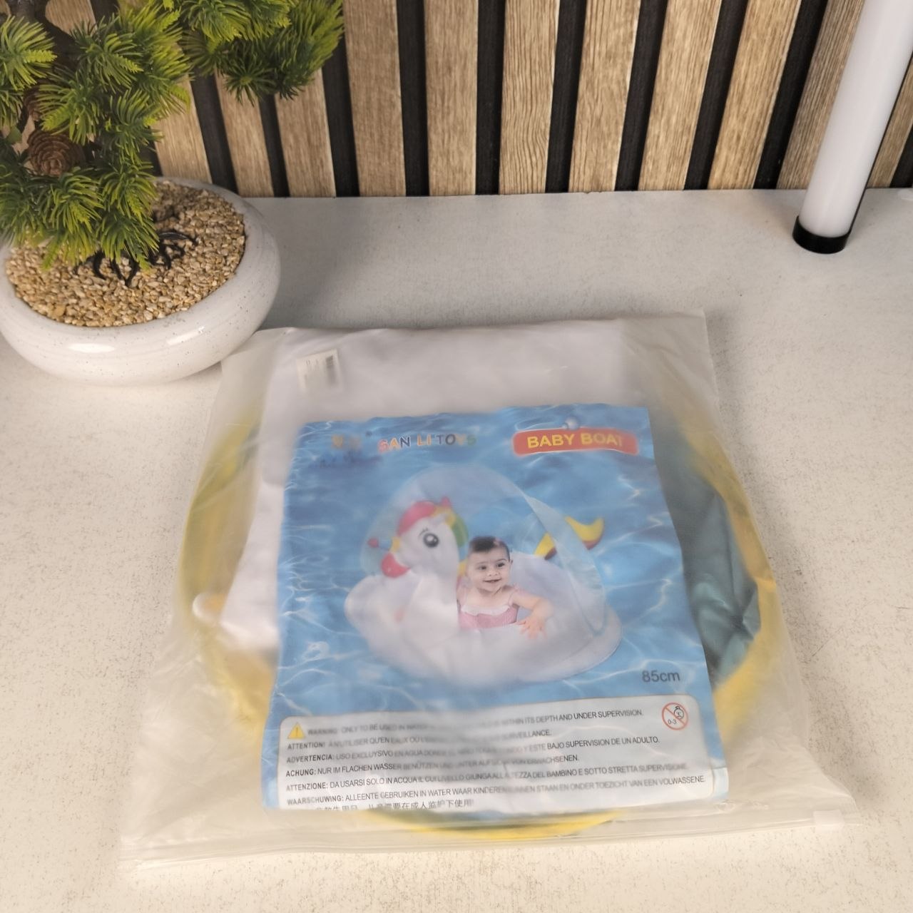 Bouée Flotteur Licorne pour Bébé avec Parasol Anti-UV - عوامة المسبح للأطفال بتصميم وحيد القرن مع مظلة حماية