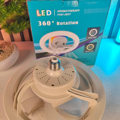 Ventilateur de Plafond Lumineux E27 avec Éclairage RGB et Télécommande - مروحة السقف الذكية إضاءة ملونة مع ريموت