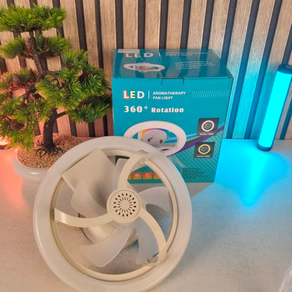 Ventilateur de Plafond Lumineux E27 avec Éclairage RGB et Télécommande - مروحة السقف الذكية إضاءة ملونة مع ريموت