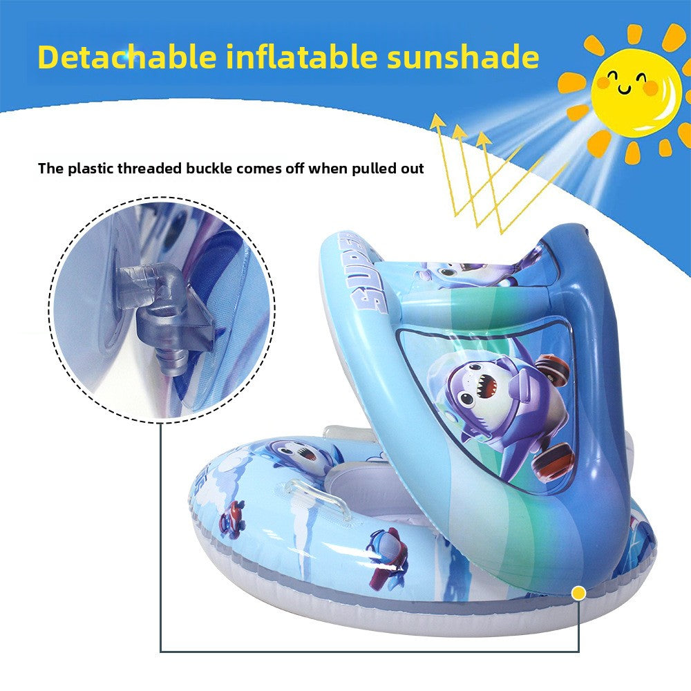 Bouée de natation gonflable pour bébé avec toit V2 - عوامة أطفال مع مظلة