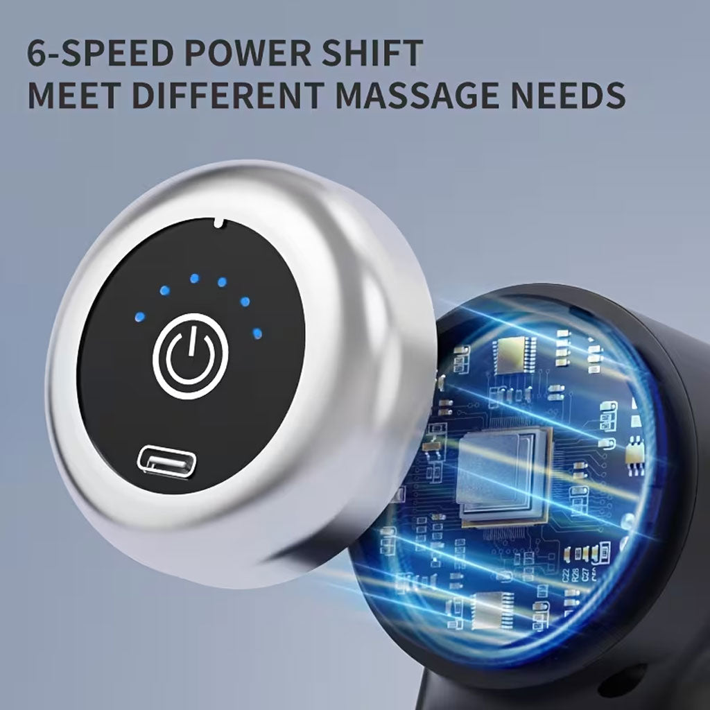 Pistolet de Massage Professionnel avec 9 Têtes Interchangeables pour Relaxation Totale - جهاز تدليك الجسم الاحترافي بـ 9 رؤوس لتدليك الأنسجة العميقة