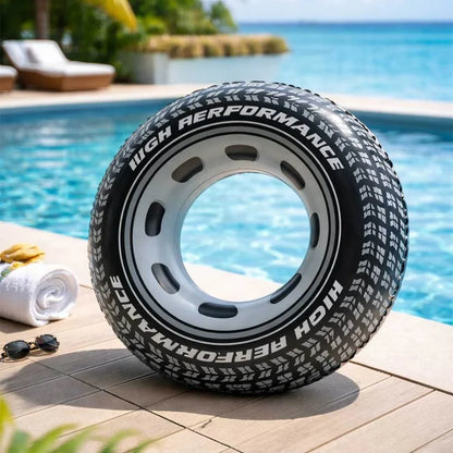 Bouée de Natation Adulte Design Pneu Sport en PVC Haute Résistance - عوامة وعجلة سباحة للبالغين بتصميم إطار السيارة الرياضي