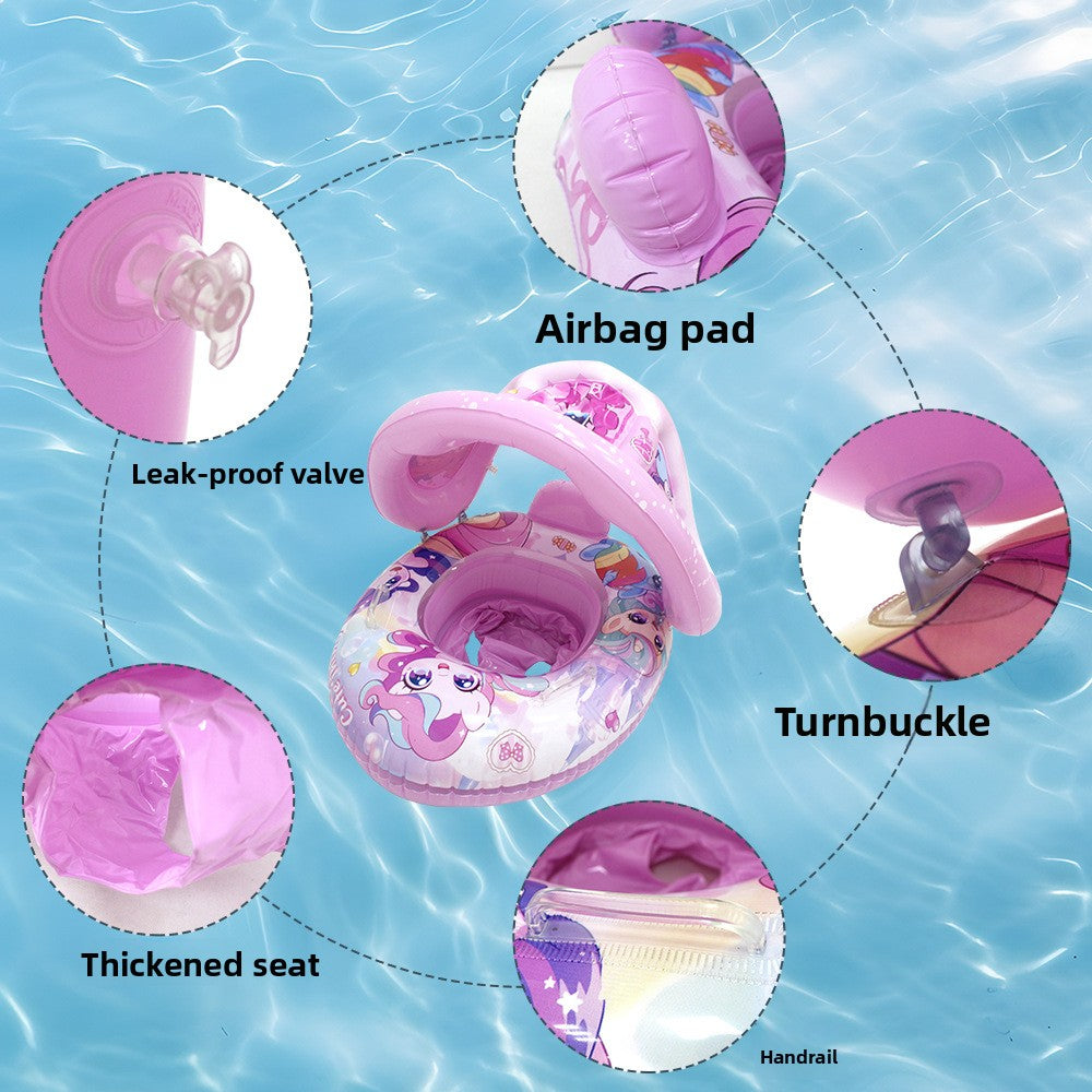 Bouée de natation gonflable pour bébé avec toit V2 - عوامة أطفال مع مظلة