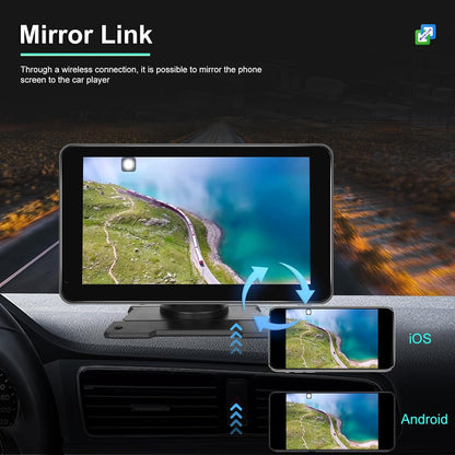 Écran Autoradio Portable 7P Tactile - CarPlay et Android Auto - شاشة السيارة الذكية المحمولة 7 بوصة تدعم كربلاي وأندرويد أوتو