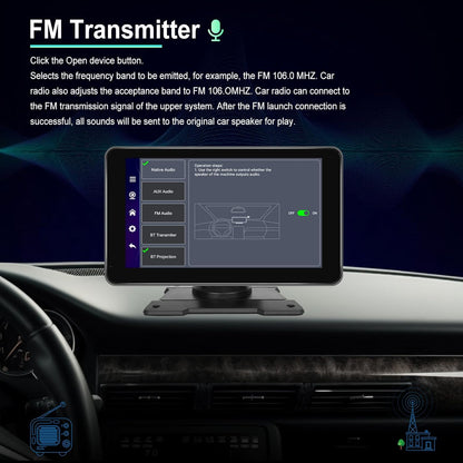Écran Autoradio Portable 7P Tactile - CarPlay et Android Auto - شاشة السيارة الذكية المحمولة 7 بوصة تدعم كربلاي وأندرويد أوتو