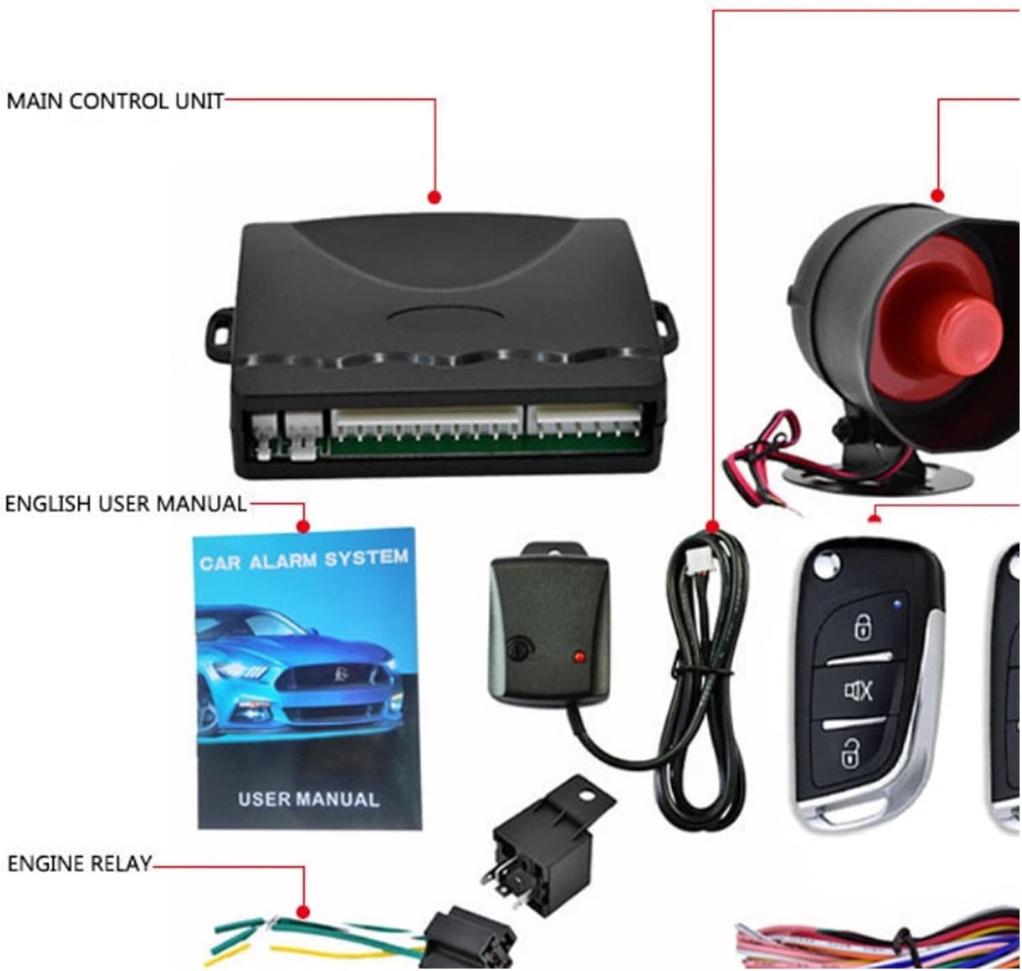 Système d'Alarme de Voiture Anti-Vol Centralisé avec Anti-Carjacking - نظام إنذار وأمن السيارات الذكي مع ميزة التثبيت المركزي والتحكم عن بعد