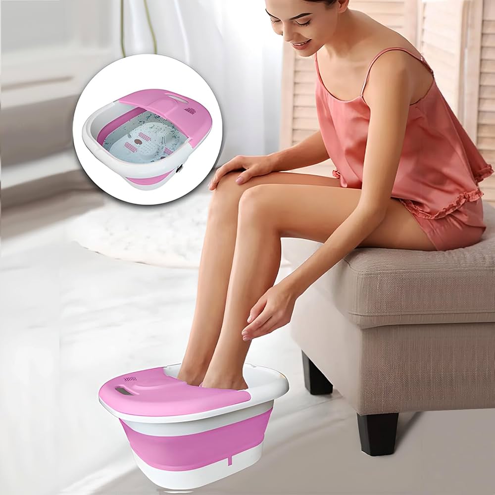 Masseur pour Pieds Pliable Hydromassant et Chauffant avec Rouleaux Shiatsu - جهاز مساج وتدليك القدمين المطور القابل للطي مع خاصية التسخين والفقاعات