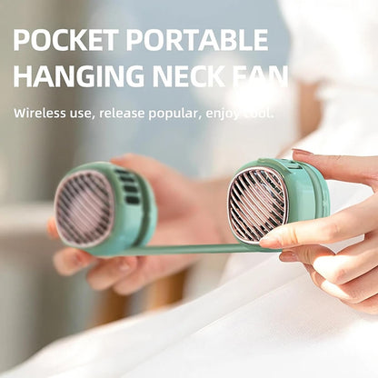 Ventilateur de Cou Portable Pliable - Design Macaron Écran LED et Rechargeable USB-C - مروحة الرقبة المحمولة والذكية القابلة للطي بـ 5 سرعات وشاشة