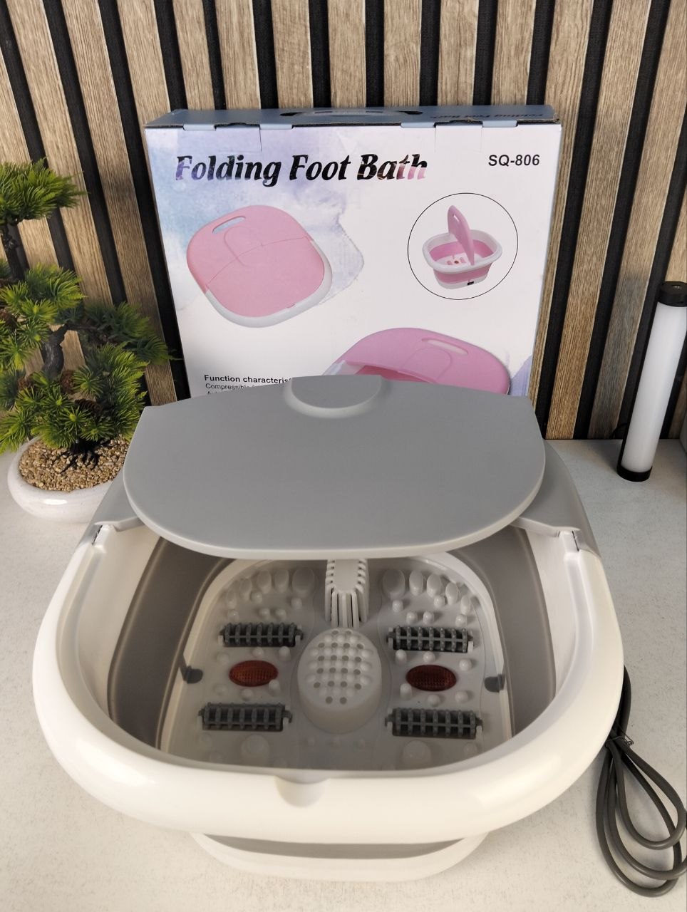 Masseur pour Pieds Pliable Hydromassant et Chauffant avec Rouleaux Shiatsu - جهاز مساج وتدليك القدمين المطور القابل للطي مع خاصية التسخين والفقاعات
