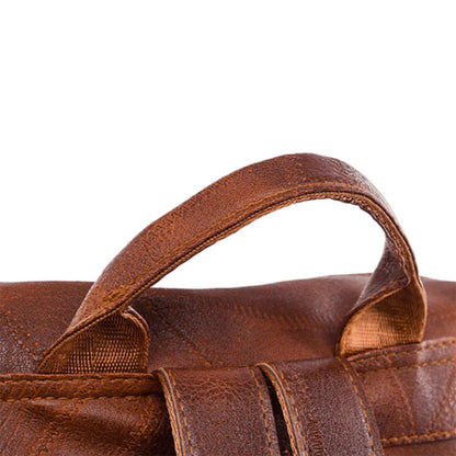 Sac à dos rétro en cuir synthétique pour femme - حقيبة ظهر نسائية من الجلد