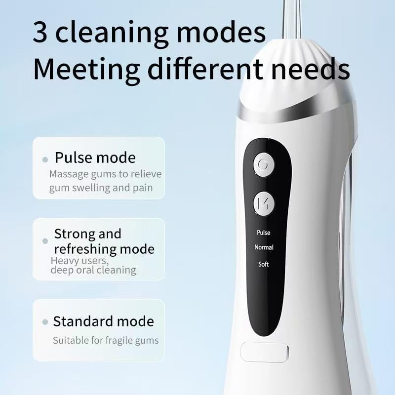 Hydropulseur Dentaire Sans Fil Jet Dentaire Portable à 3 Modes et 4 Buses - جهاز تنظيف الأسنان واللثة المائي