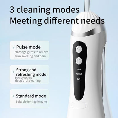 Hydropulseur Dentaire Sans Fil Jet Dentaire Portable à 3 Modes et 4 Buses - جهاز تنظيف الأسنان واللثة المائي