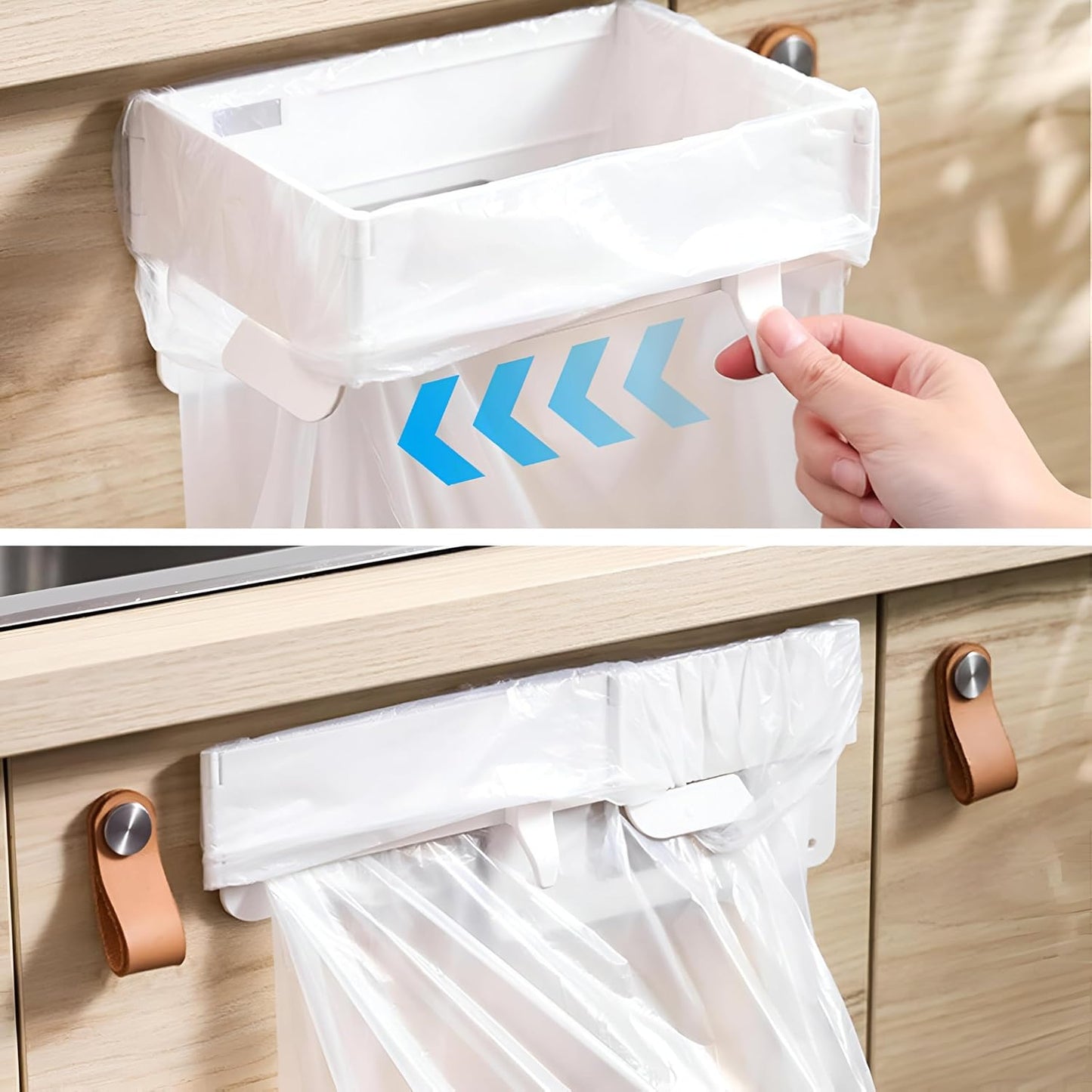 Support de Sac Poubelle Mural et Pliable Fixation Autocollante sans Perçage - حامل وموزع أكياس القمامة الجداري