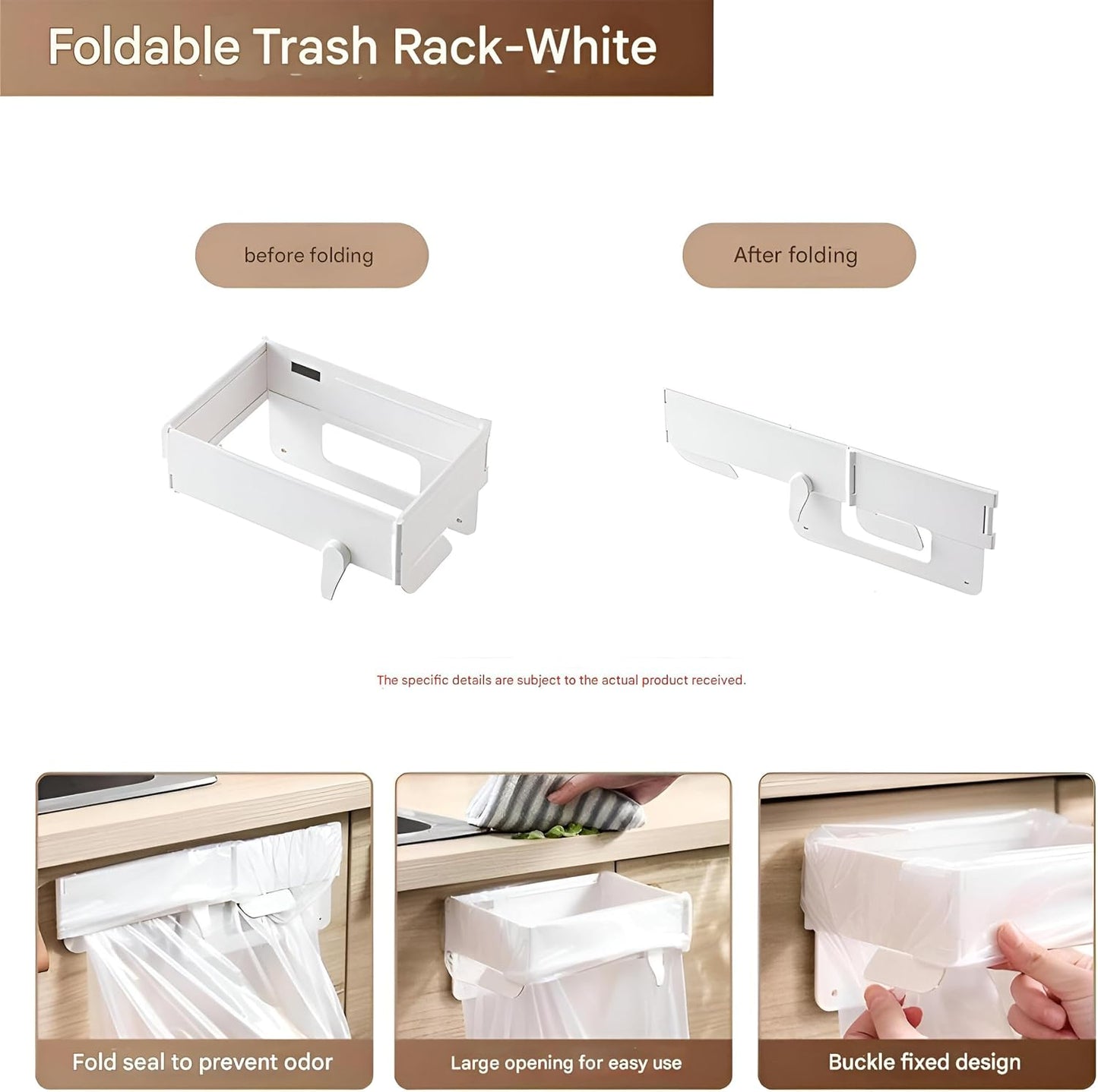 Support de Sac Poubelle Mural et Pliable Fixation Autocollante sans Perçage - حامل وموزع أكياس القمامة الجداري