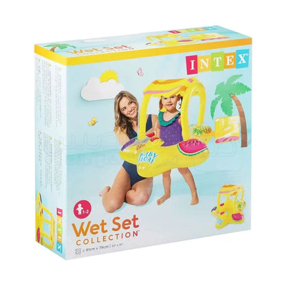 Bouée Siège Gonflable pour Bébé avec Parasol Anti-UV - Design Voiture INTEX 56573NP - عوامة السباحة المنفوخة للأطفال والرضع مع مظلة واقية من الشمس