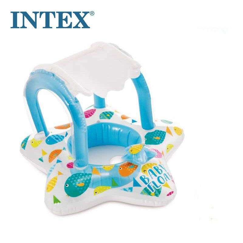 Bouée Siège Gonflable pour Bébé avec Parasol Anti-UV - Design Voiture INTEX 56573NP - عوامة السباحة المنفوخة للأطفال والرضع مع مظلة واقية من الشمس