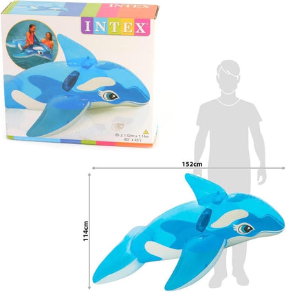 Bouée Chevauchable Baleine Intex pour Enfants 58523NP - عوامة ركوب الأطفال المنفوخة بشكل الحوت الأزرق من إنتكس