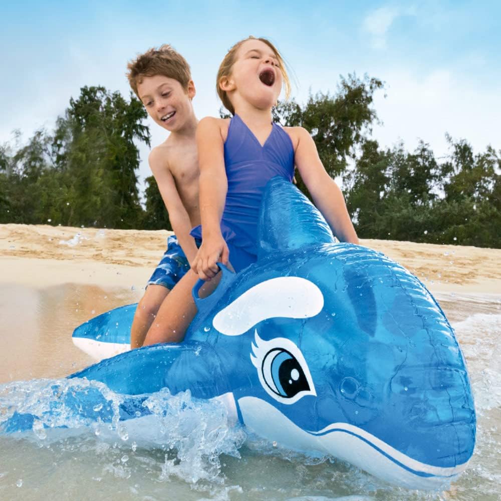 Bouée Chevauchable Baleine Intex pour Enfants 58523NP - عوامة ركوب الأطفال المنفوخة بشكل الحوت الأزرق من إنتكس