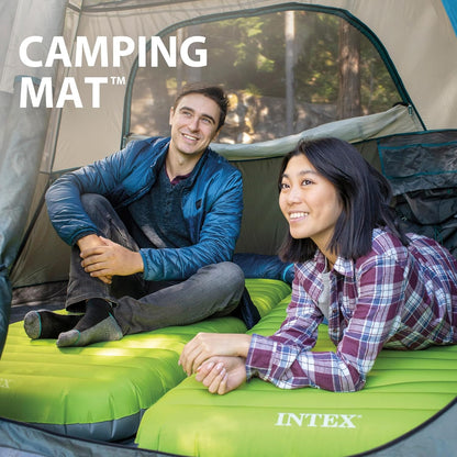 Matelas de Camping Gonflable Intex 64097NP - Technologie Fiber-Tech avec Pompe USB150 - مرتبة التخييم الهوائية "إنتكس" الفردية فائقة الخفة مع مضخة