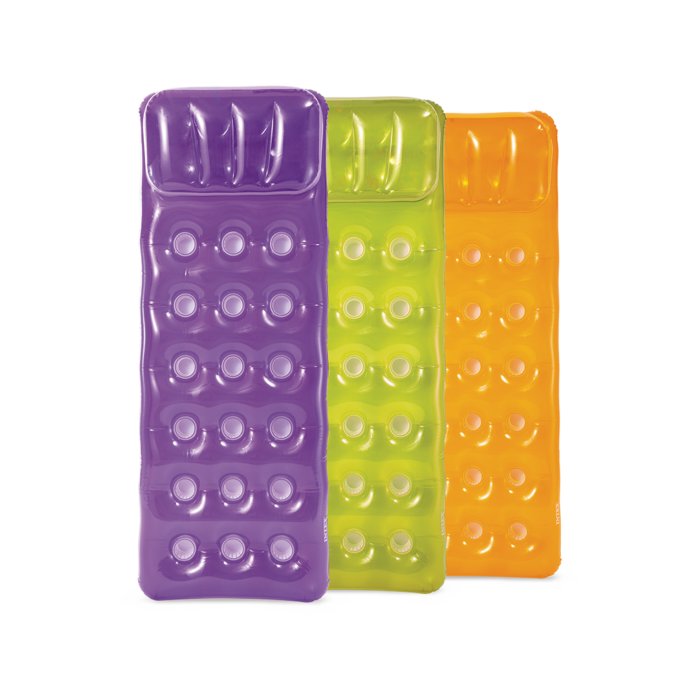 Matelas Gonflable de Piscine Intex 58890EU Avec Oreiller et Porte-Gobelets - عوامة المسبح الهوائية الفاخرة مع مسند رأس وحامل أكواب من إنتكس