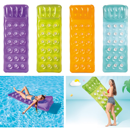 Matelas Gonflable de Piscine Intex 58890EU Avec Oreiller et Porte-Gobelets - عوامة المسبح الهوائية الفاخرة مع مسند رأس وحامل أكواب من إنتكس