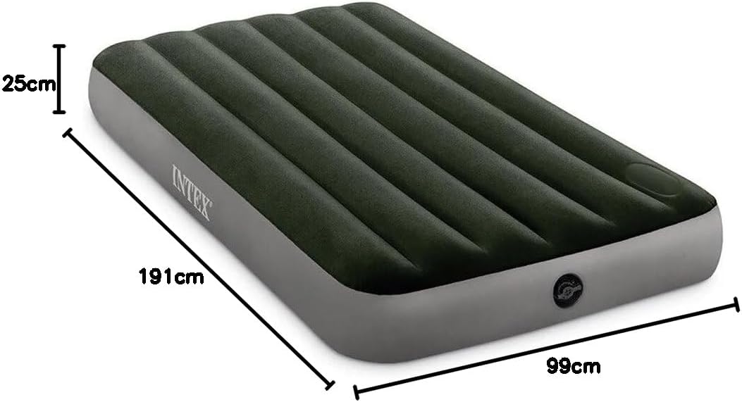 Matelas GonflableTechnologie Fiber-Tech avec Pompe à Pied Intégrée Intex 64761 - فرشة إنتكس الهوائية الكلاسيكية الفردية بمضخة قدم مدمجة