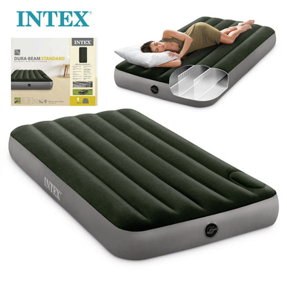 Matelas GonflableTechnologie Fiber-Tech avec Pompe à Pied Intégrée Intex 64761 - فرشة إنتكس الهوائية الكلاسيكية الفردية بمضخة قدم مدمجة