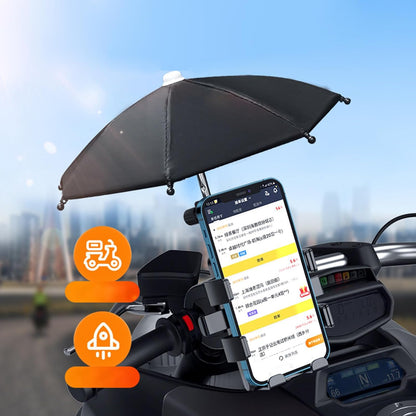 Support Téléphone Moto Avec Parapluie Intégré Protection Pluie et Soleil - حامل ومثبت الهاتف الذكي للدراجات النارية مع مظلة واقية من المطر والشمس