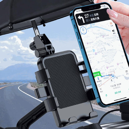 Support Téléphone Moto Avec Parapluie Intégré Protection Pluie et Soleil - حامل ومثبت الهاتف الذكي للدراجات النارية مع مظلة واقية من المطر والشمس