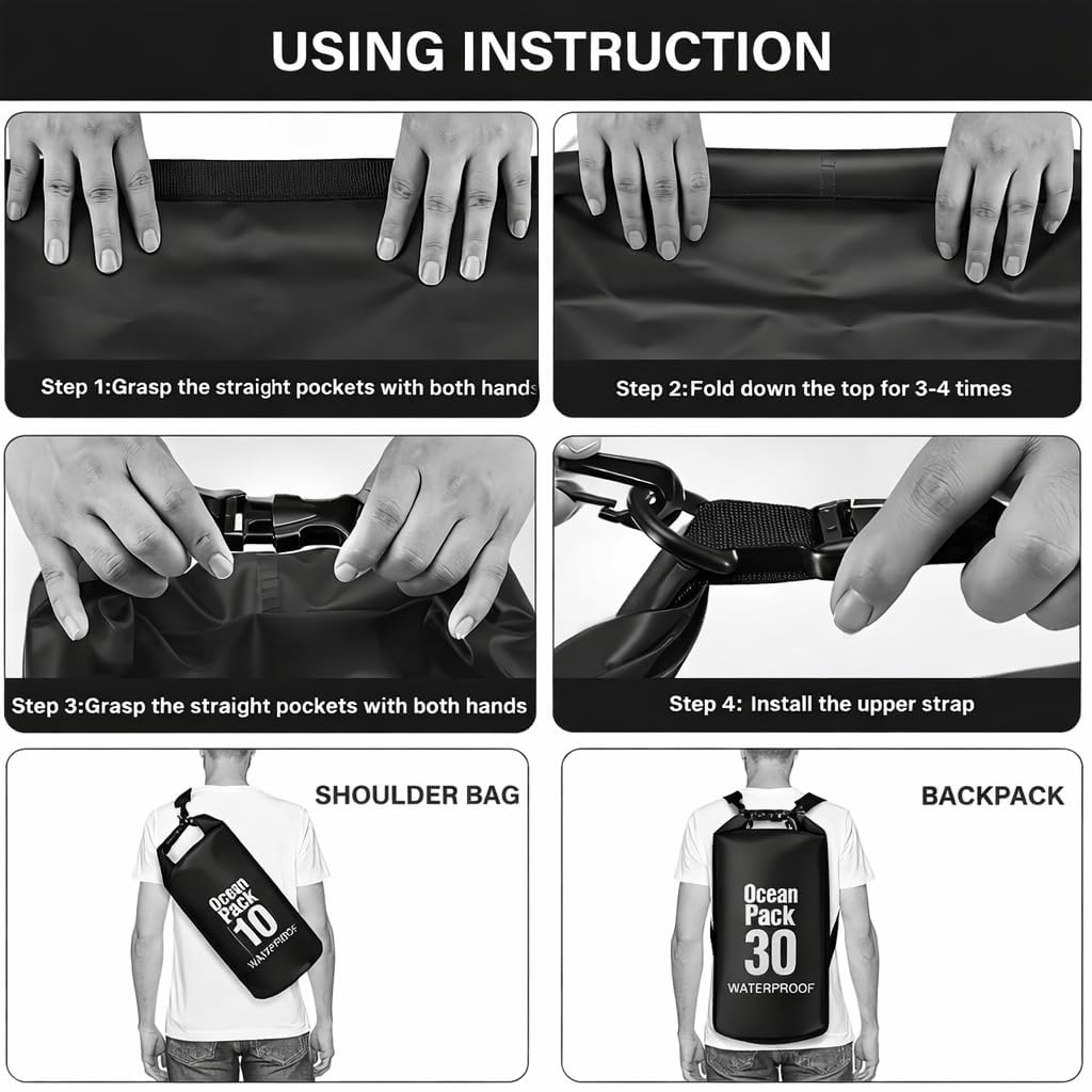 Sac Étanche Ocean Pack 20L Protection Waterproof Totale pour Kayak et Plage - حقيبة الظهر المائية المضادة للماء والتمزق أوشن باك (20 لتر)