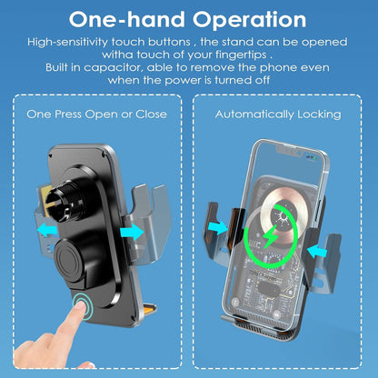 Support Auto Chargeur Sans Fil Qi 15W avec Capteur Intelligent - شاحن وحامل الهاتف اللاسلكي الذكي للسيارات