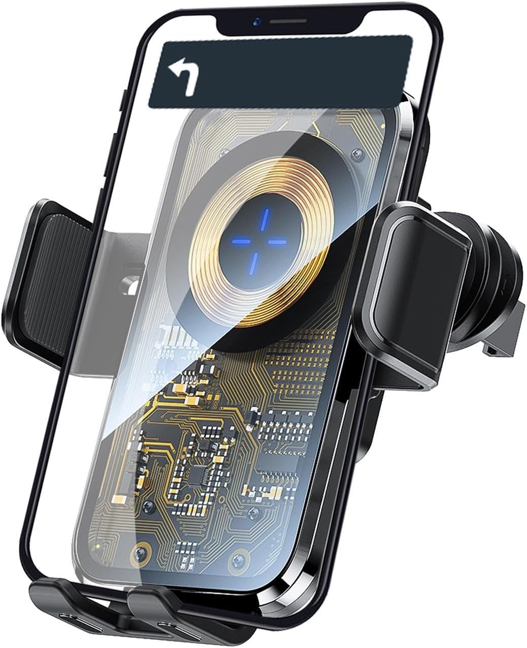 Support Auto Chargeur Sans Fil Qi 15W avec Capteur Intelligent - شاحن وحامل الهاتف اللاسلكي الذكي للسيارات