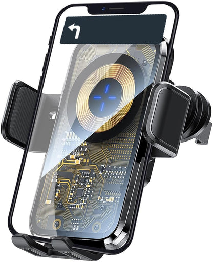 Support Auto Chargeur Sans Fil Qi 15W avec Capteur Intelligent - شاحن وحامل الهاتف اللاسلكي الذكي للسيارات