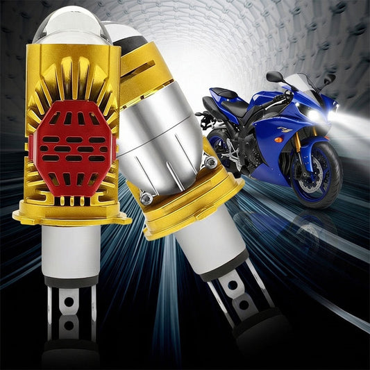 Ampoule LED H4 Moto Avec Mini Lentille Projecteur - Double Faisceau Ultra-Puissant 42W - مصباح للدراجات النارية مع عدسة قوة 42 واط