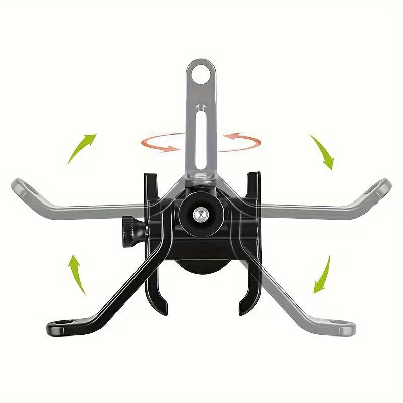 Support Téléphone Vélo et Moto En Aluminium Fixation Griffe d'Aigle Ultra-Stable Orientable à 360° - حامل الهاتف المعدني والمقاوم للصدمات للدراجات النارية والبرية