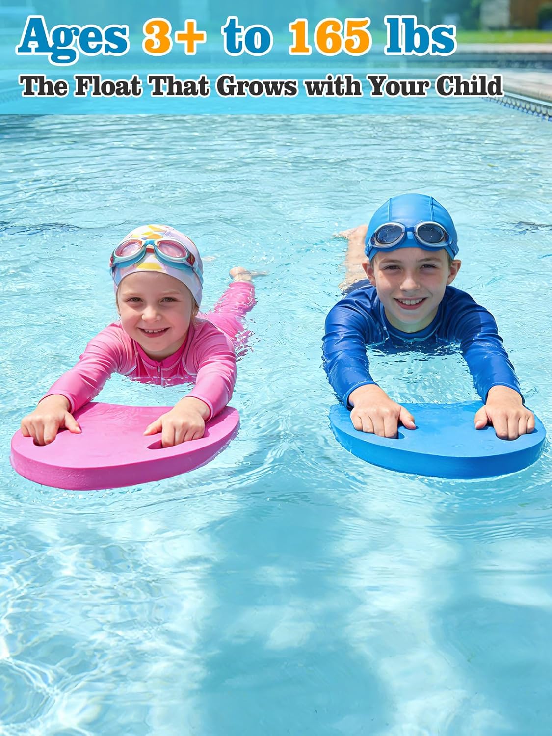 Planche de Natation Kickboard pour Enfants avec Trous de Poignée Ergonomiques - لوح السباحة الإسفنجي للأطفال بمقابض مطورة
