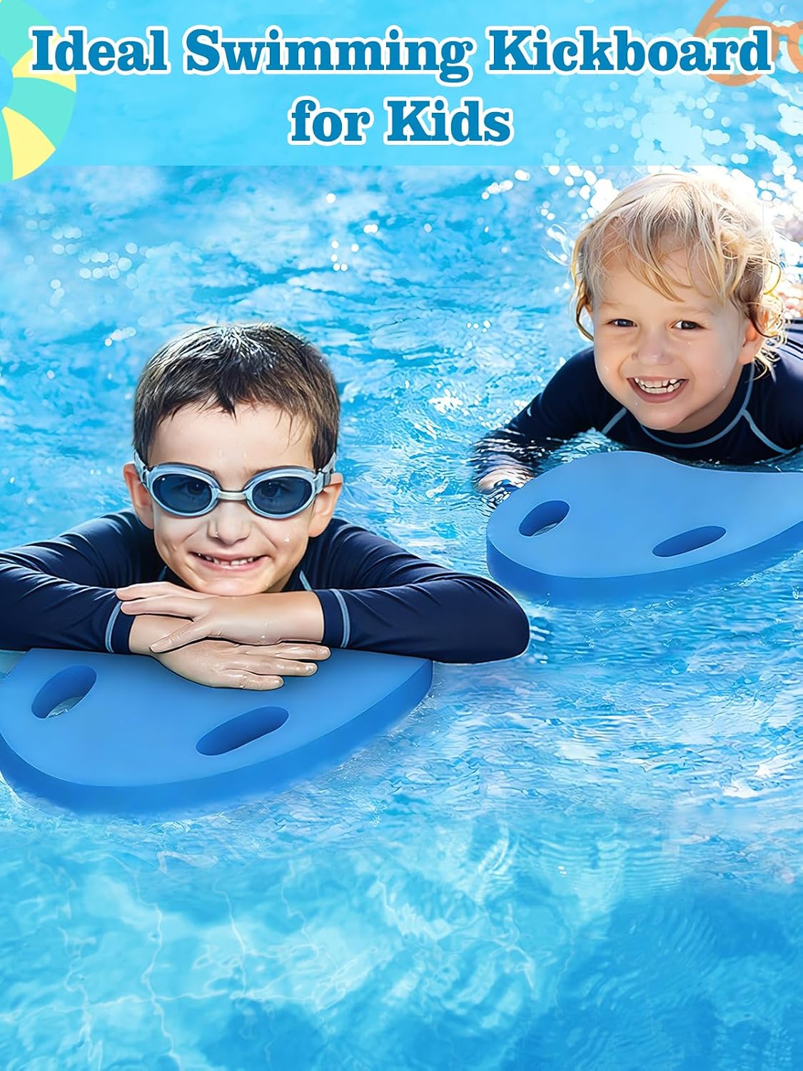 Planche de Natation Kickboard pour Enfants avec Trous de Poignée Ergonomiques - لوح السباحة الإسفنجي للأطفال بمقابض مطورة