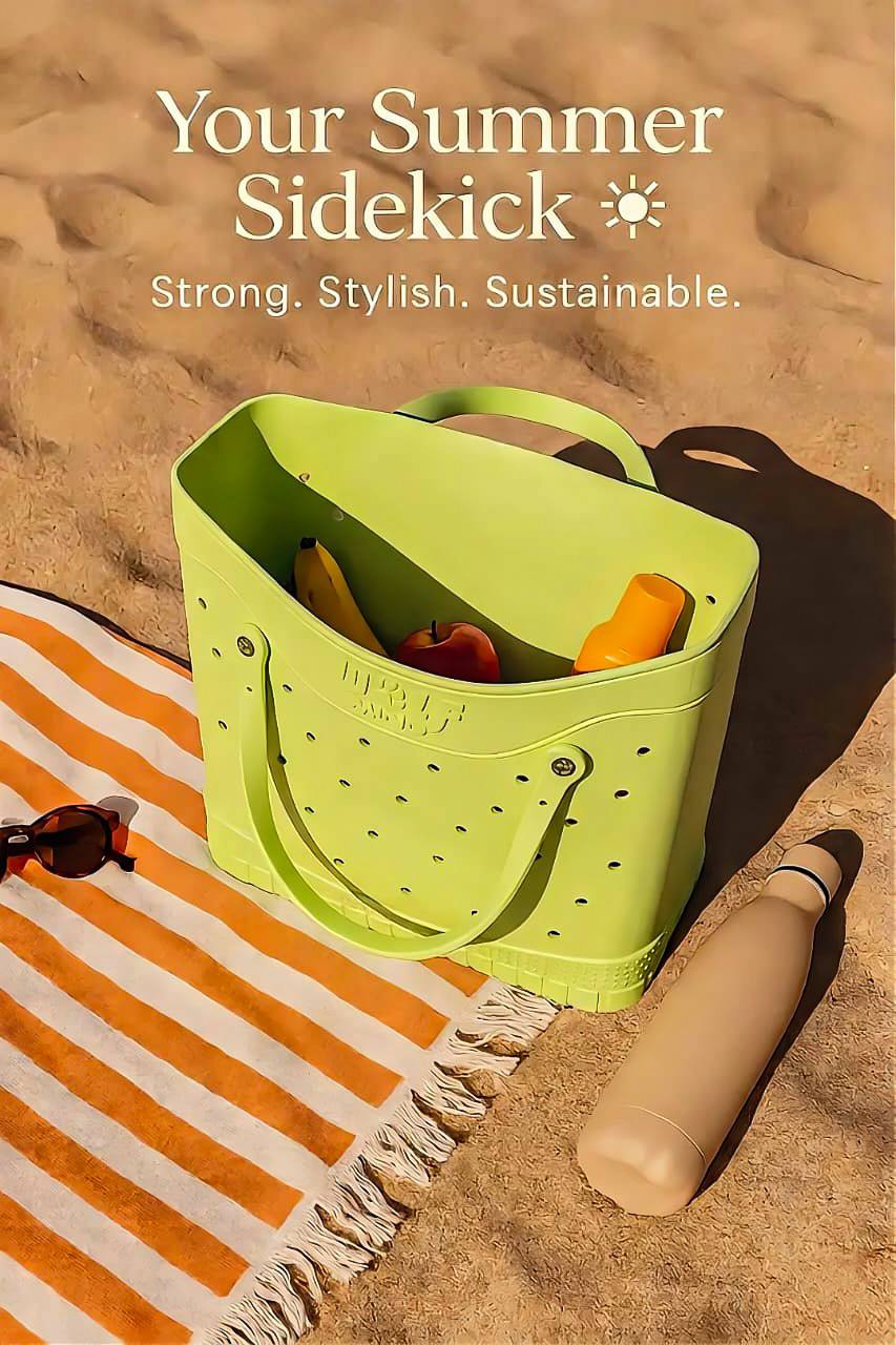 Sac de Plage Eva et Silicone Garni de Trous Grand Cabas Imperméable Tendance pour Été - حقيبة الشاطئ السيليكونية العصرية المقاومة للماء