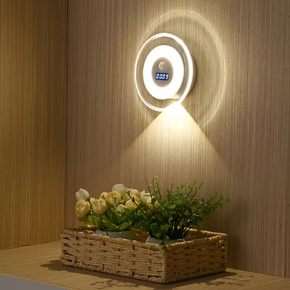 Applique Murale LED Intelligente Avec Capteur de Mouvement Écran Horloge Numérique - مصباح الحائط الذكي بمستشعر حركة وشاشة رقمية لعرض الوقت