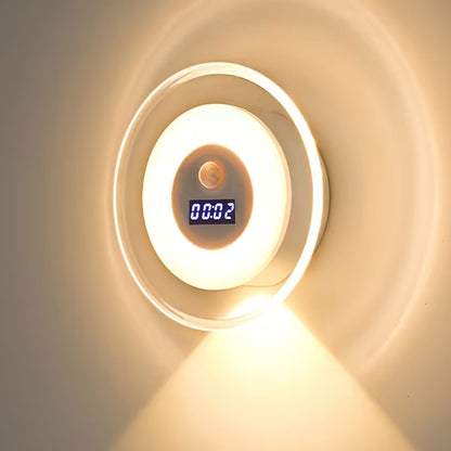 Applique Murale LED Intelligente Avec Capteur de Mouvement Écran Horloge Numérique - مصباح الحائط الذكي بمستشعر حركة وشاشة رقمية لعرض الوقت