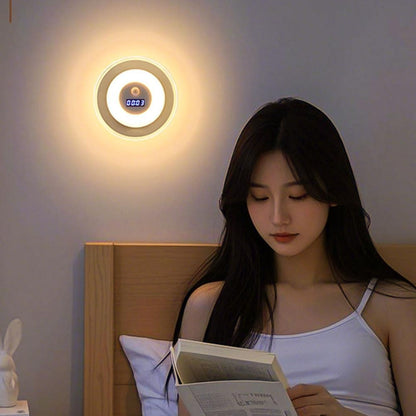 Applique Murale LED Intelligente Avec Capteur de Mouvement Écran Horloge Numérique - مصباح الحائط الذكي بمستشعر حركة وشاشة رقمية لعرض الوقت
