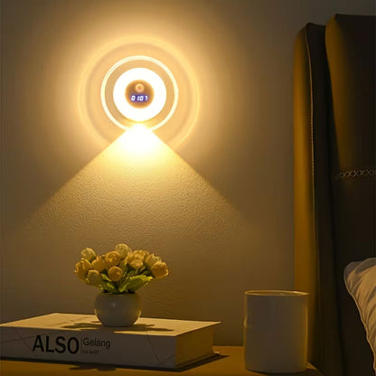 Applique Murale LED Intelligente Avec Capteur de Mouvement Écran Horloge Numérique - مصباح الحائط الذكي بمستشعر حركة وشاشة رقمية لعرض الوقت