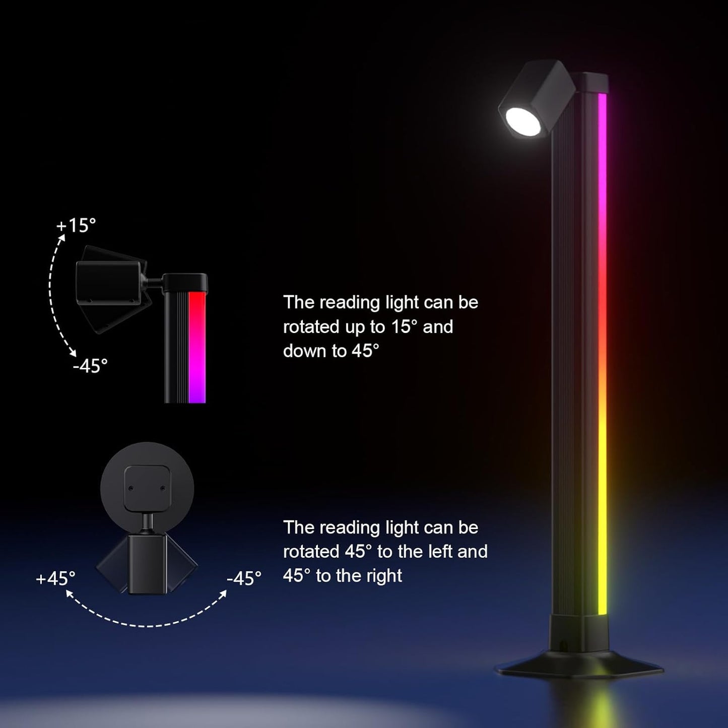 Lampadaire LED Angle RVB Intelligent Éclairage d'Ambiance Multicolore avec Télécommande 1Pcs - مصباح الأرضية الليد الذكي متعدد الألوان مع جهاز تحكم عن بعد