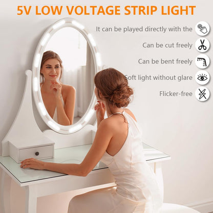 Kit d'Éclairage 10 LED pour Miroir de Maquillage Contrôle Tactile - أشرطة إضاءة مرآة الماكياج