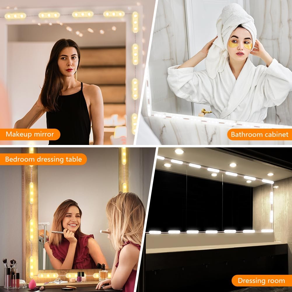 Kit d'Éclairage 10 LED pour Miroir de Maquillage Contrôle Tactile - أشرطة إضاءة مرآة الماكياج