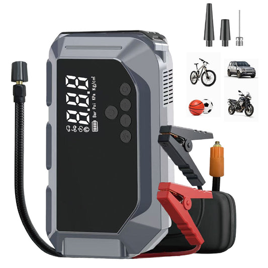 Booster Batterie et Compresseur d'Air Intelligent 12V avec Écran LCD CTC-936T - مقلع بطارية السيارة وجهاز الطوارئ المتكامل 2 في 1 مع مضخة هواء ذكية وشاشة رقمية