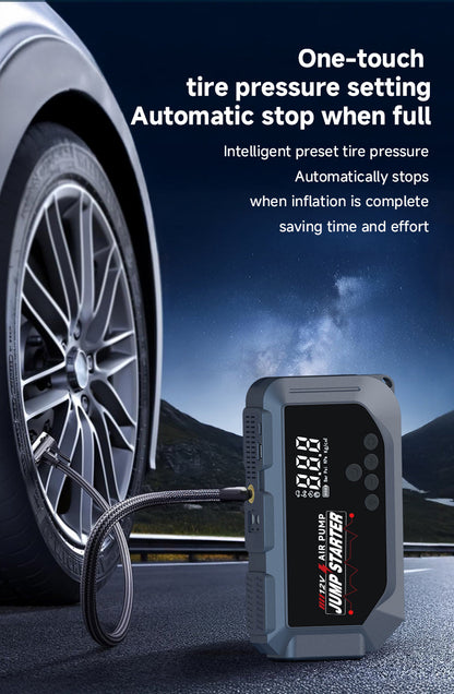 Booster Batterie et Compresseur d'Air Intelligent 12V avec Écran LCD CTC-936T - مقلع بطارية السيارة وجهاز الطوارئ المتكامل 2 في 1 مع مضخة هواء ذكية وشاشة رقمية