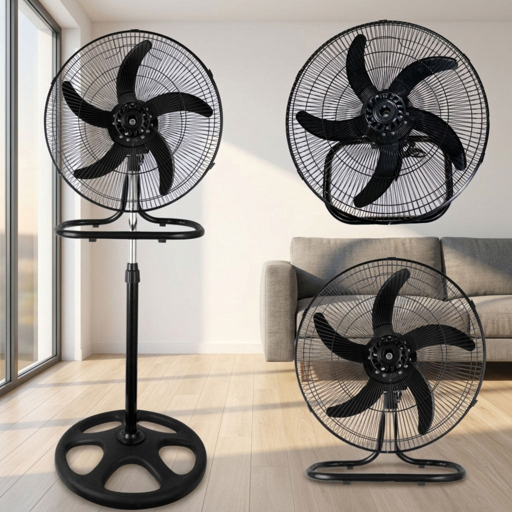 Ventilateur Multifonction 3en1 5 Lames Puissantes - مروحة التبريد وتدوير الهواء المتطورة 3 في 1