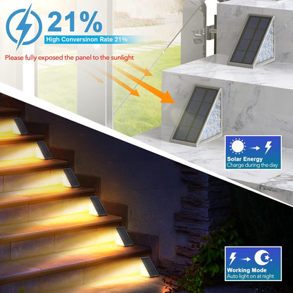 Éclairage Solaire pour Escaliers et Marches Extérieures Étanche IP67 - مصابيح السلالم والأدراج الشمسية الذكية المقاومة للماء